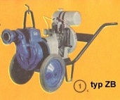 FEKA - 03 - ZB - čerpadlo s benz. motorem a pružnou spojkou na dvouk. podvozku H